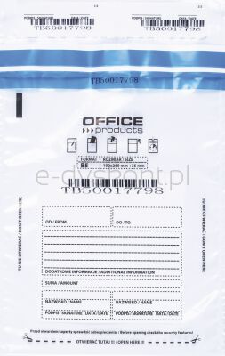 Koperta Bezpieczna Office Products, B5, 190X260Mm, 50Szt., Transparentna