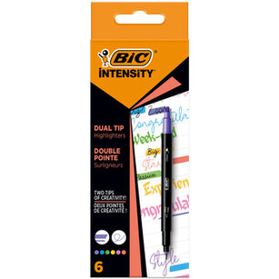 BIC Intensity Dual Tip Highlighter mix Pudełko 6szt