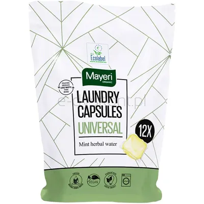 Kapsułki Do Prania Universal 12Szt, Wegańskie, Certyfikowany Ecolabel