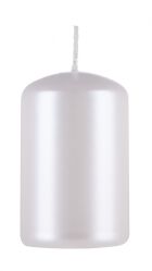 Donau HOME Świeca słupek Adwent Lakier, 50x80mm, 4 szt., biały perła
