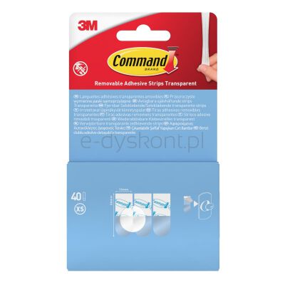 Command Paski samoprzylepne (17020), wymienne, mini, 40 szt., transparentne