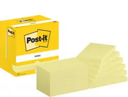 Bloczek Samoprzylepny Post-It, 76X127Mm, 12X100 Kart., Żółty 