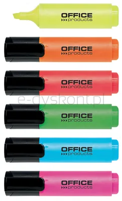 Office Products Zakreślacz Fluorescencyjny, 2-5Mm (Linia), 6Szt., Mix Kolorów 