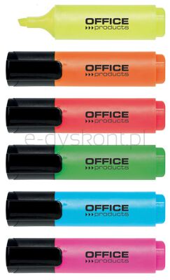 Office Products Zakreślacz Fluorescencyjny, 2-5Mm (Linia), 6Szt., Mix Kolorów 