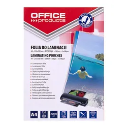 Office Products Folia Do Laminowania, A4, 2x100mikr., błyszcząca, 100szt., transparentna