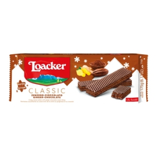 Loacker Classic wafle z imbirem i czekoladą 175g