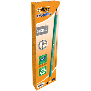 BIC Evolution Original 655 ołówek grafitowy z gumką pudełko 12 sztuk