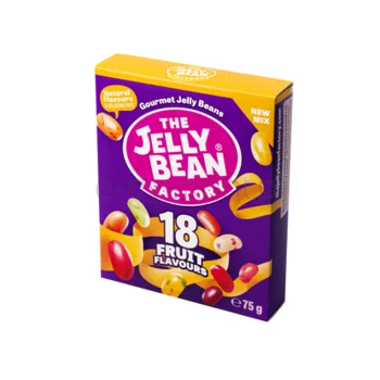 Cukierki do żucia The Jelly Bean Factory, 18 smaków, owocowe, 75 g, box