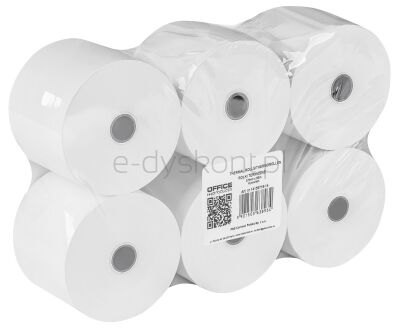 Rolki termiczne Office Products, 57mm x 80m, gr. 48 +/- 6, 6 szt., białe