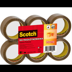 Scotch Taśma pakowa Do Magazynowania, Mocna, Brązowa, 50Mm X 66M, 6 Szt.