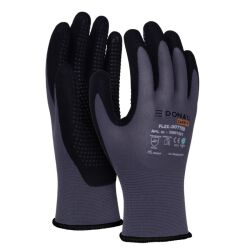 Donau Rękawice Safety Flex-Dotted, Kat. Ii, Rozm. 10, Szare