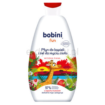 Bobini Fun Płyn Do Kąpieli I Żel Do Mycia WySoka Piana O Zapachu Truskawek 500Ml