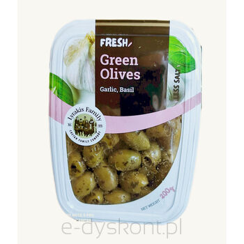 Lyrakis Family Oliwki Zielone Drylowane Z Czosnkiem I Bazylią Pasteryzowane Fresh Pack 200G 