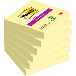 Post-It Karteczki Samoprzylepne Super Sticky (654-6Sscy-Eu), 76X76Mm, 1X90 Kart., Żółte 