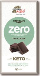 Sole Czekolada Gorzka 72% Kakao Bez Dodatku Cukru Ze Stewią Keto 100 G