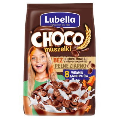 Lubella Mlekołaki Choco Muszelki Zbożowe Muszelki O Smaku Czekoladowym 250 G