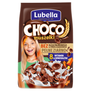 Lubella Mlekołaki Płatki Choco Muszelki Zbożowe O Smaku Czekoladowym 250G