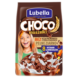 Lubella Mlekołaki Choco Muszelki Zbożowe Muszelki O Smaku Czekoladowym 250 G