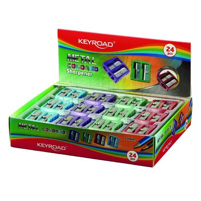 Keyroad Temperówka metalowa Metal-Colourfull, podwójna, pudełko, mix kolorów