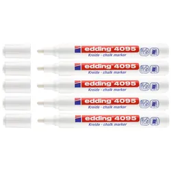 Marker kredowy e-4095 EDDING, 2-3mm, 5 szt., biały