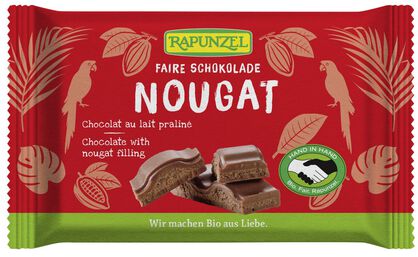 Czekolada Mleczna Z Nadzieniem Nugatowym Fair Trade Bio 100 G - Rapunzel [BIO]