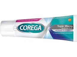 Corega Super Mocny Neutralny Smak Krem Mocujący Bez Cynku Do Protez Zębowych 70 G