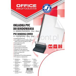 Office Products Okładki do bindowania PVC, A4, 200mikr., 100szt., transparentne [BIURO]