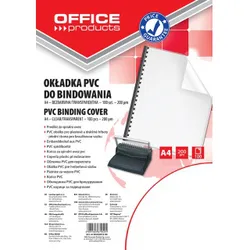 Office Products Okładki do bindowania PVC, A4, 200mikr., 100szt., transparentne