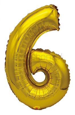 Part Go Balon foliowy cyfra 6, 80cm, złoty