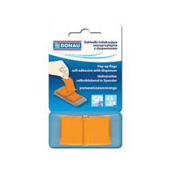 Donau Zakładki indeksujące PP, 25x45mm, 1x50 kart., pomarańczowe
