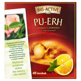 Big-Active Pu-Erh Herbata Czerwona O Smaku Cytrynowym (40Tb X1,8G)