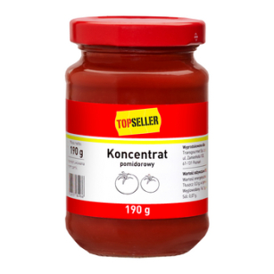 Topseller Koncentrat Pomidorowy 190 G. Produkt Pasteryzowany