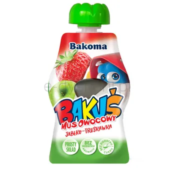 Danone Bakuś Do Kieszonki Mus Owocowy Jabłko-Truskawka 90G