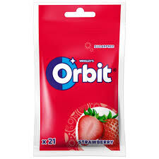 Orbit Strawberry Guma Do Żucia Bez Cukru 29 G (21 Drażetek)