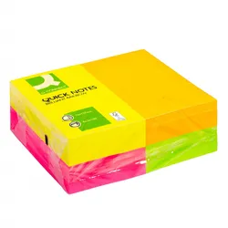 Bloczek samoprzylepny Q-CONNECT Rainbow, 127x76mm, 4x3x100k, neon, mix kolorów