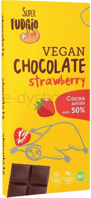 Super Fudgio Wegańska Czekolada Truskawkowa Bio 80 G