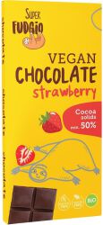 Super Fudgio Wegańska Czekolada Truskawkowa Bio 80 G