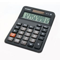 Casio Kalkulator biurowy Mx-12B, 12-cyfrowy,106,5x147mm, czarny