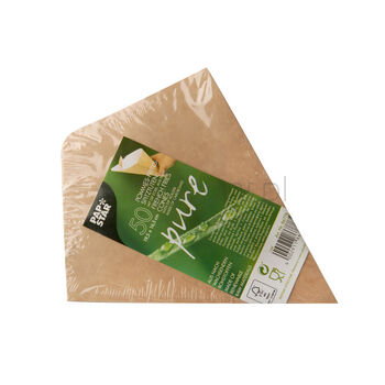 Papstar Torebki Na Frytki Z Miejscem Na Dip, Papierowe, Pure, 19,5 Cm X 16,5 Cm, Kolory: Brązowy/Biały, Pojemność 100 G, 50 Szt