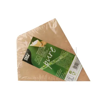 Papstar Torebki Na Frytki Z Miejscem Na Dip, Papierowe, &Quotpure&Quot, 19,5 Cm X 16,5 Cm, Kolory: Brązowy/Biały, Pojemność 100 G, 50 Szt