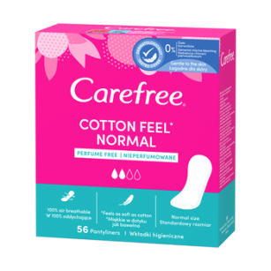 Carefree Cotton Wkładki Higieniczne Bezzapachowe 56 Sztuk