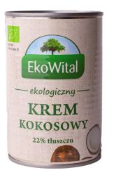 Ekowital Krem Kokosowy 22% Tłuszczu ( Mleczko Kokosowe ) Bio 400 Ml