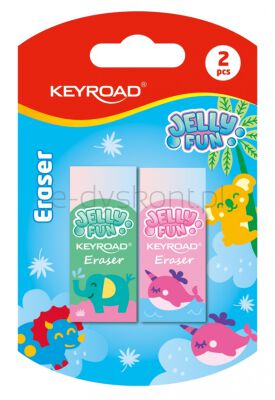 Keyroad Gumka Do Ścierania Jelly Fun, ombre, 2 szt., blister, mix kolorów