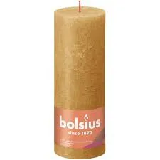 Bolsius Świeca Pieńkowa Rustic 190/68 Shine Miodowy Żółty