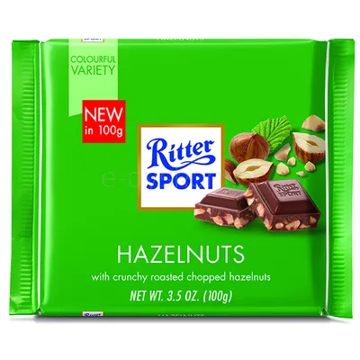 Ritter Sport Czekolada Mleczna Z Ciętymi Orzechami Laskowymi 100G