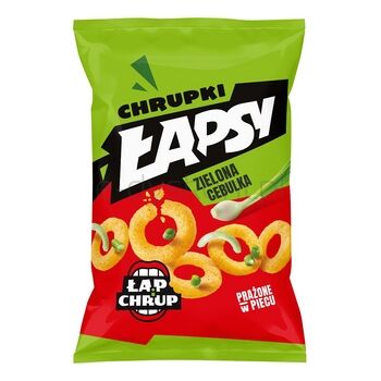ŁAPSY Chrupki kukurydziane o smaku zielonej cebulki 130 g
