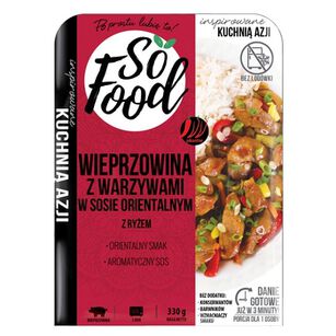 So Food Wieprzowina z warzywami w sosie orientalnym z ryżem 330g.