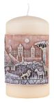 Donau HOME Świeca słupek Africa Travel, 80x150mm, kremowy - 2