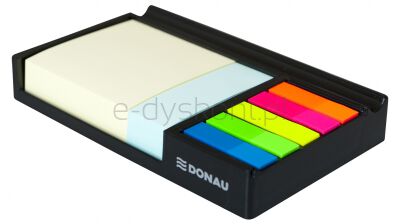 Donau Przybornik Z Szufladką Na Karteczki I Zakładki 164X104X24Mm, Czarny