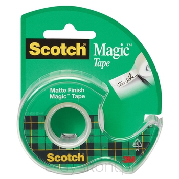 Taśma klejąca Scotch® Magic™, niewidoczna na papierze, na podajniku, 19mm x 7,5m